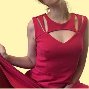 Pink Betsy Johnson dress with cutout details